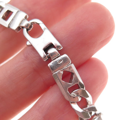 925 Sterling Silver Italy Anchor Mariner Link Bracelet 8"