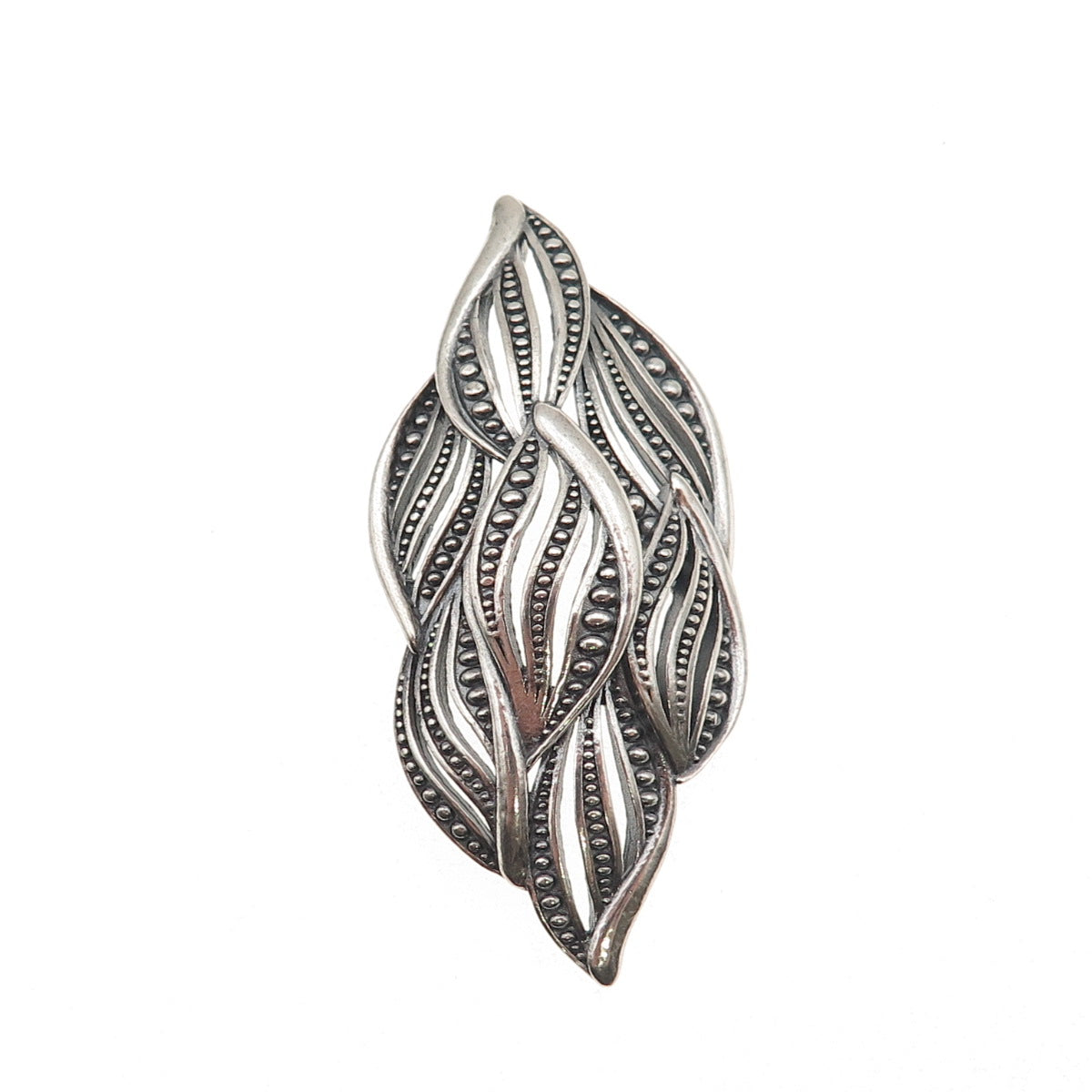 Or Paz PZ 925 Sterling Silver Vintage Israel Modernist Floral Slide Pendant