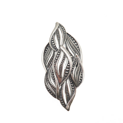 Or Paz PZ 925 Sterling Silver Vintage Israel Modernist Floral Slide Pendant