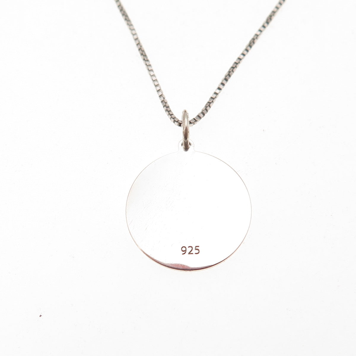 925 Sterling Silver Red Enamel Female Symbol Heart Box Chain Necklace 18"