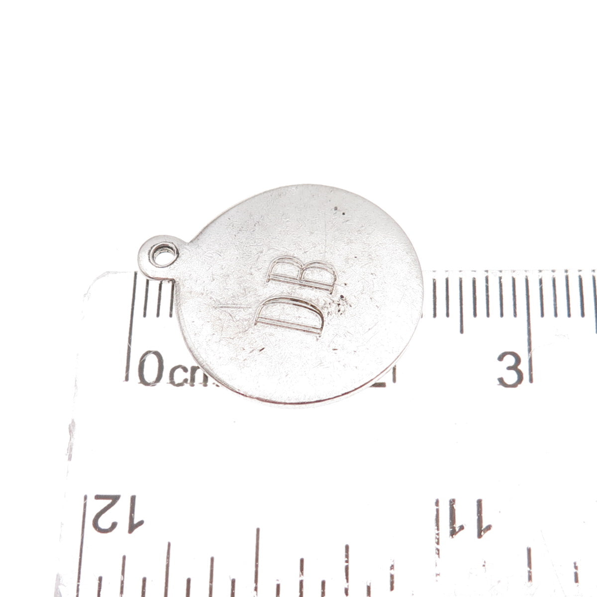 Tiffany & Co. Makers Sterling Silver Vintage Engraved DB Mono Round Tag Pendant