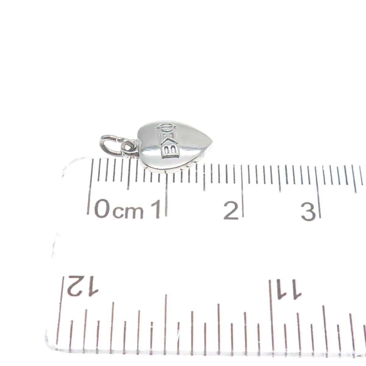 925 Sterling Silver Vintage 1963 Beta Sigma Phi Heart Minimalist Charm Pendant