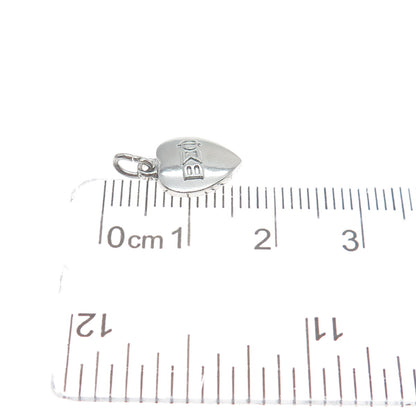 925 Sterling Silver Vintage 1963 Beta Sigma Phi Heart Minimalist Charm Pendant