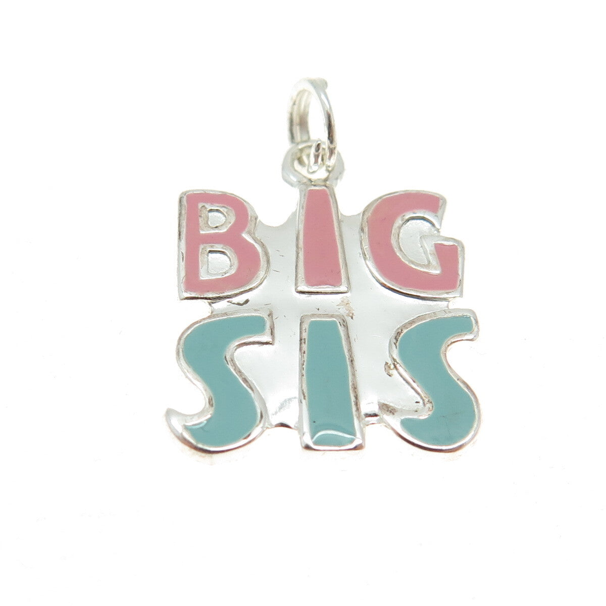 925 Sterling Silver Enamel "Big Sis" Charm Pendant