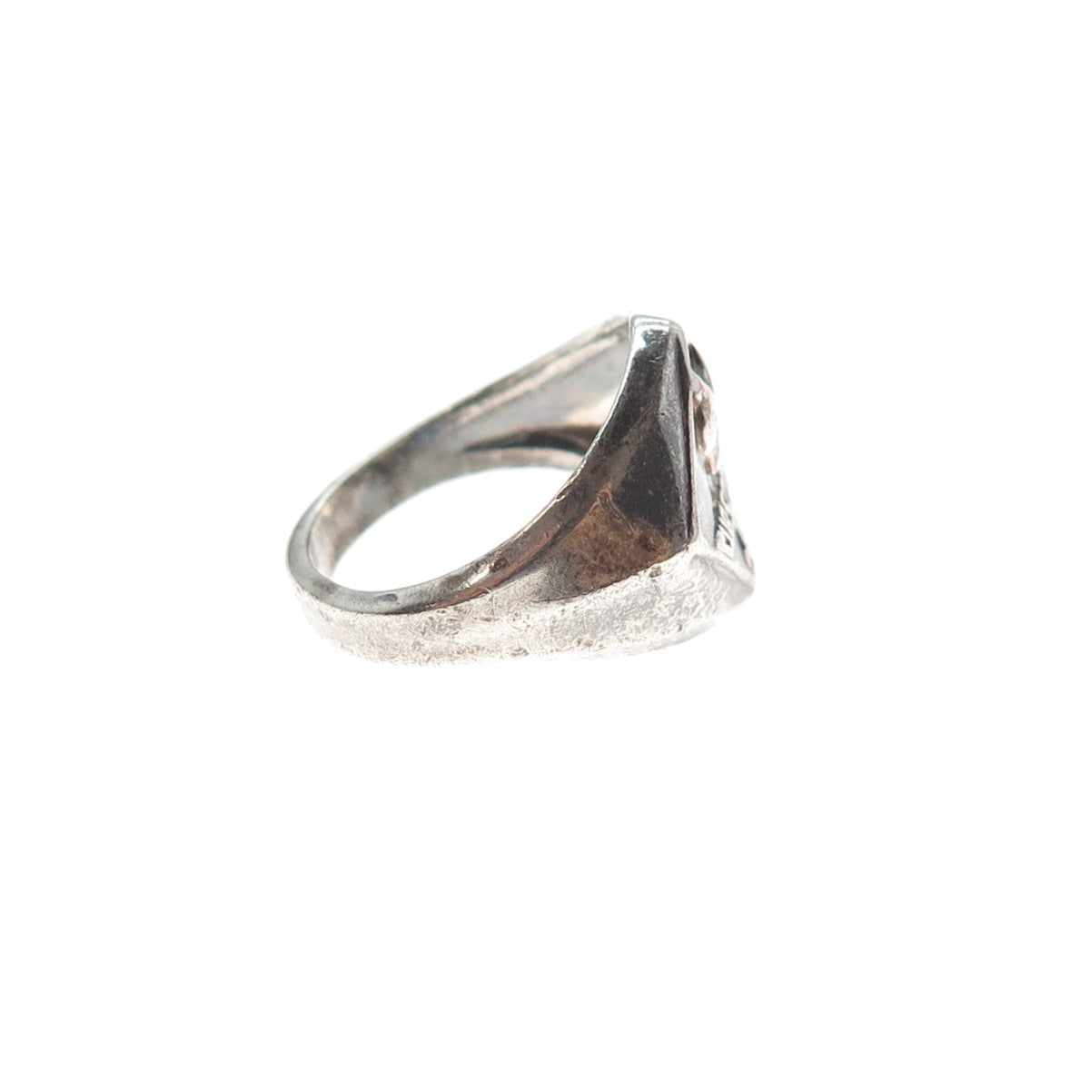 VARGAS 925 Sterling Silver Vintage Boy Scouts Oxidized Signet Ring Size 4