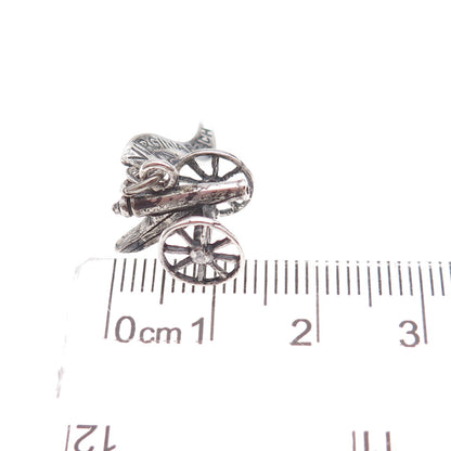 Pacific Jewelry 925 Sterling Silver Vintage Cannon Oxidized 3D Charm Pendant