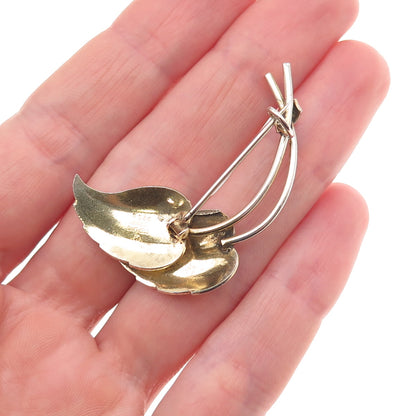 Ivar T. Holth 925S Sterling Gold Plated Vintage Norway Enamel Floral Pin Brooch