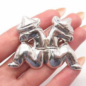 925 Sterling Silver Vintage Mexican Wanderer Pin Brooch