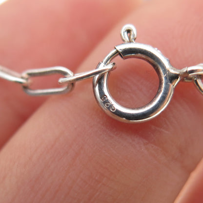 Old Pawn Sterling Silver Vintage Turquoise Bear Paw Tribal Chain Necklace 16"