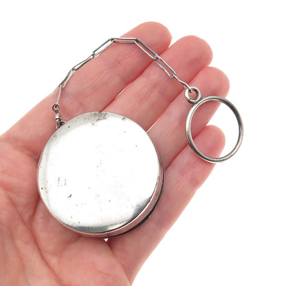 Elgin 925 Sterling Silver Antique Art Deco Chatelaine Fob Compact Case