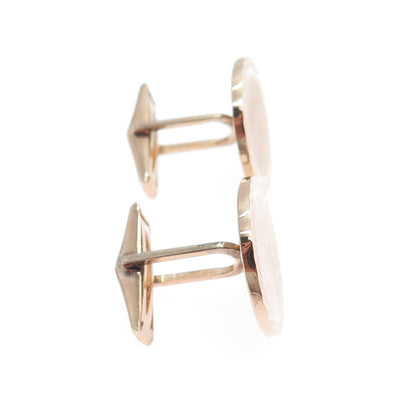 AVEDON 925 Sterling Silver Rose Gold Plated Vintage Round Cufflinks