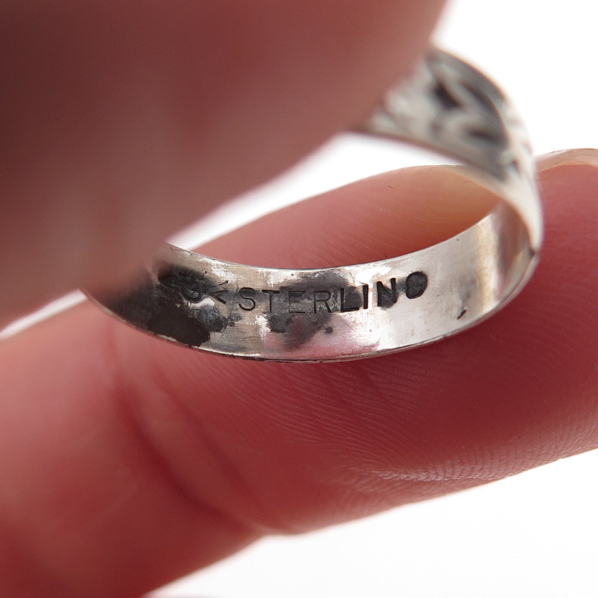 Uncas Sterling Silver Antique Art Deco Butterfly Oxidized Band Ring Size 5.75