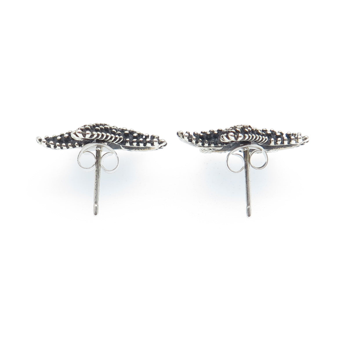 THE TOUCH 925 Sterling Silver Vintage Starfish Oxidized Stud Earrings