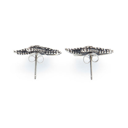 THE TOUCH 925 Sterling Silver Vintage Starfish Oxidized Stud Earrings