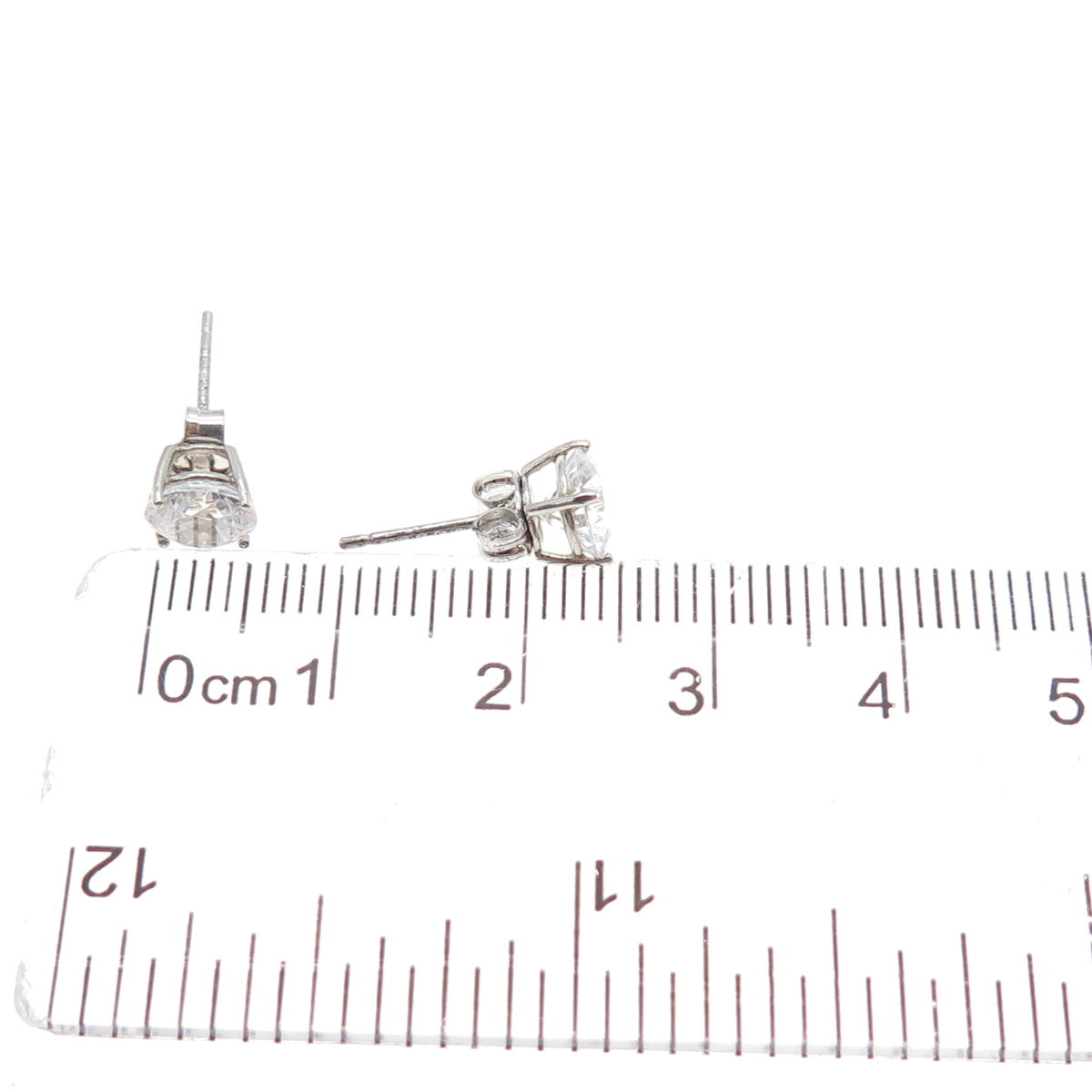DBJ DEE BERKLE 925 Sterling Silver Round-Cut C Z Stud Earrings