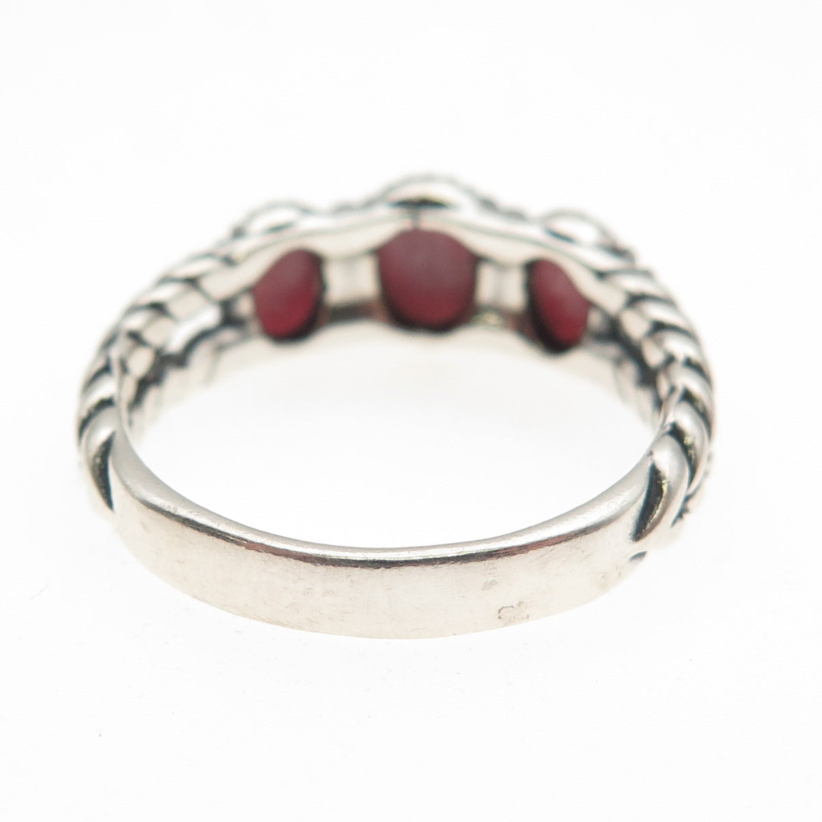 Carolyn Pollack & American West 925 Sterling Vintage Real Rhodonite Ring Size 10