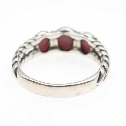 Carolyn Pollack & American West 925 Sterling Vintage Real Rhodonite Ring Size 10