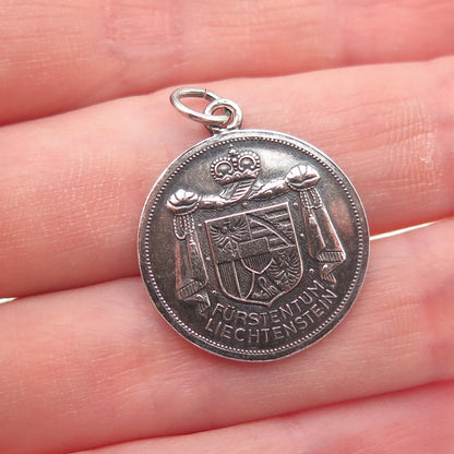 900 Silver Vintage Principality of Liechtenstein Vaduz Castle Charm Pendant