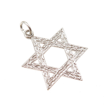 925 Sterling Silver Vintage Star of David Charm Pendant