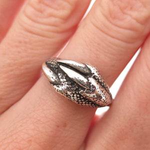 925 Sterling Silver Vintage Dragon Claw Oxidized Ring Size 10