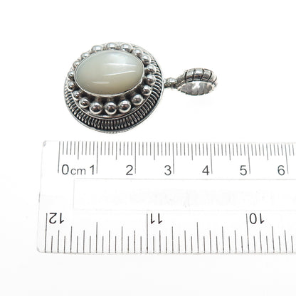 SUARTI BALI 925 Sterling Silver Vintage Real MOP Beaded Charm Pendant