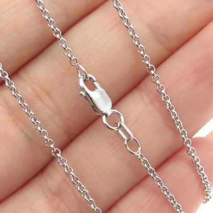 925 Sterling Silver Round-Cut C Z Cross Cable Chain Necklace 16"