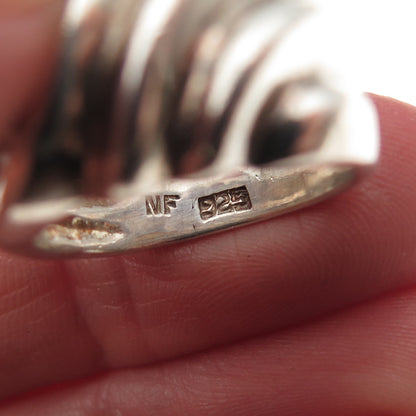 Chapal Zenray 925 Sterling Silver Vintage Modernist Oxidized Ring Size 6