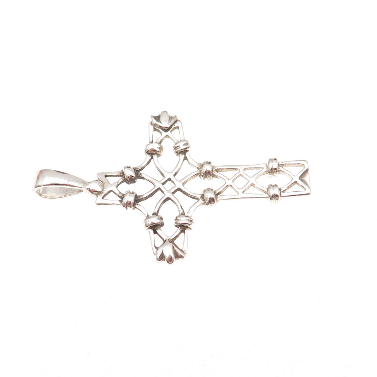 925 Sterling Silver Vintage Cross Ornate Charm Pendant