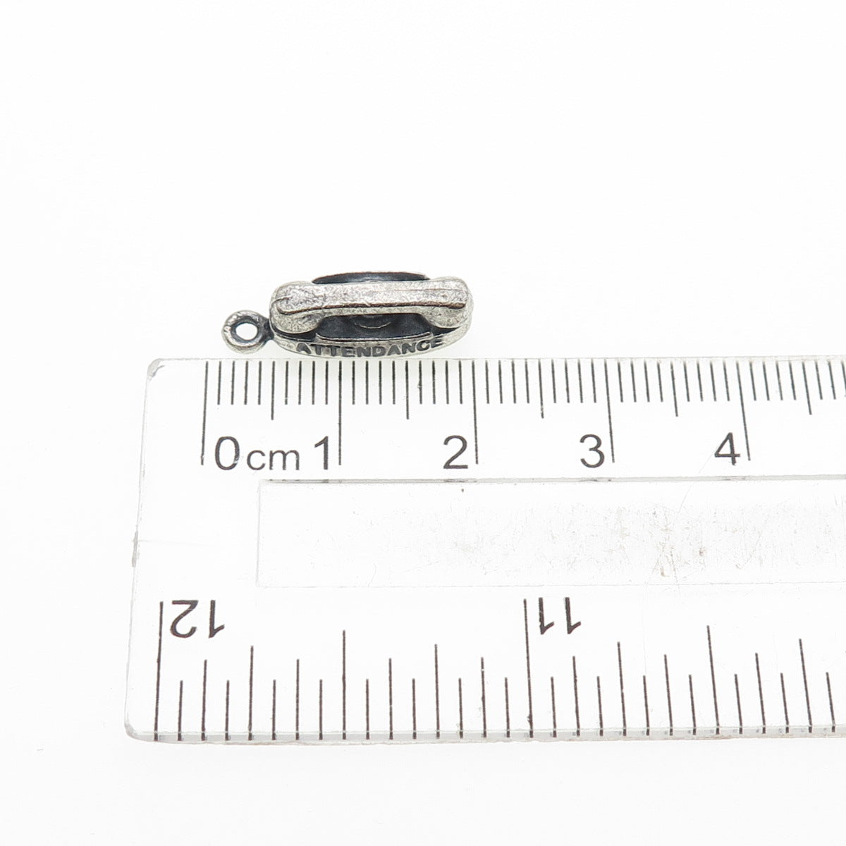 BALFOUR Sterling Vintage Princess Attendance Rotary Phone Oxidized Mini Pendant