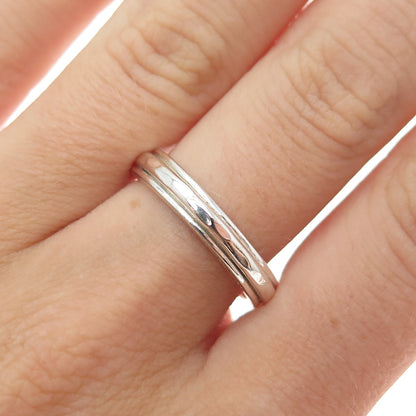 925 Sterling Silver Vintage Hammered Rotating Band Ring Size 7