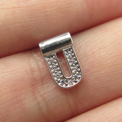 NOMINATION Italy 925 Sterling Silver C Z Letter "U" SeiMia Pendant