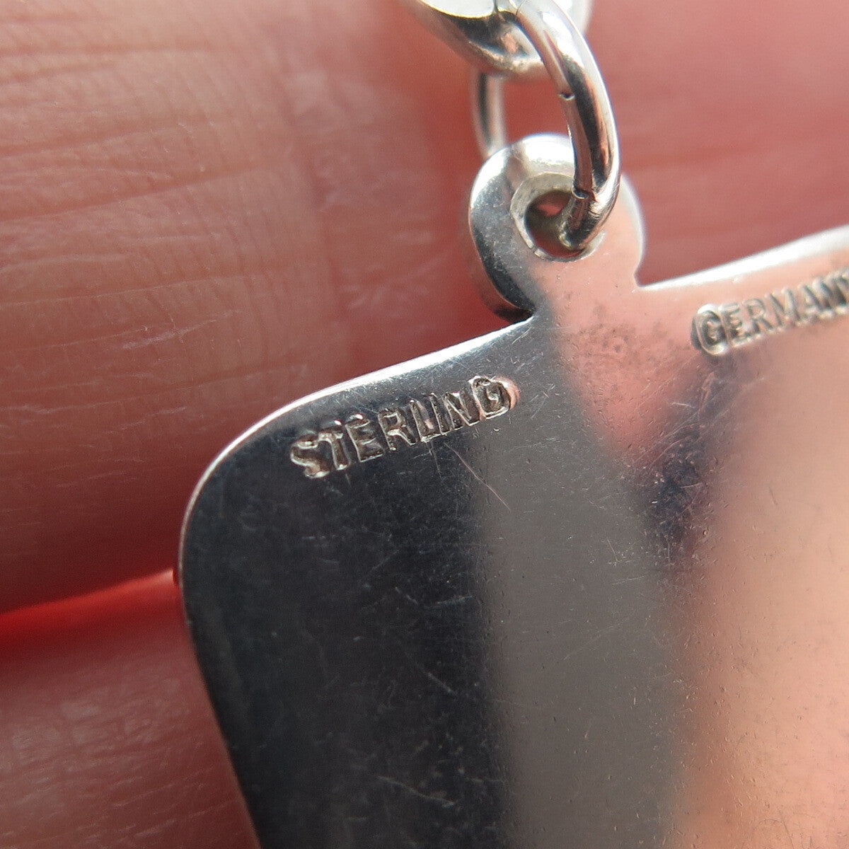 925 Sterling Silver 2-Tone Vintage Germany Tennis Racket Tag Key Fob Chain