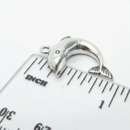 925 Sterling Silver Vintage Friendly Dolphin Charm Pendant