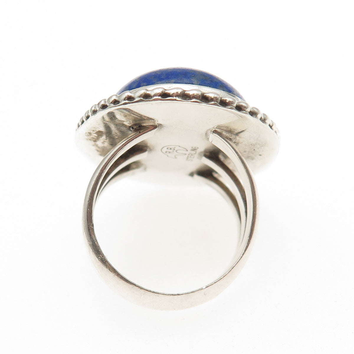 Running Bear Old Pawn 925 Sterling Silver Vintage Southwestern Lapis Ring Size 7