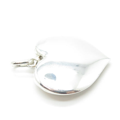 925 Sterling Silver Vintage Puffy Heart Pendant