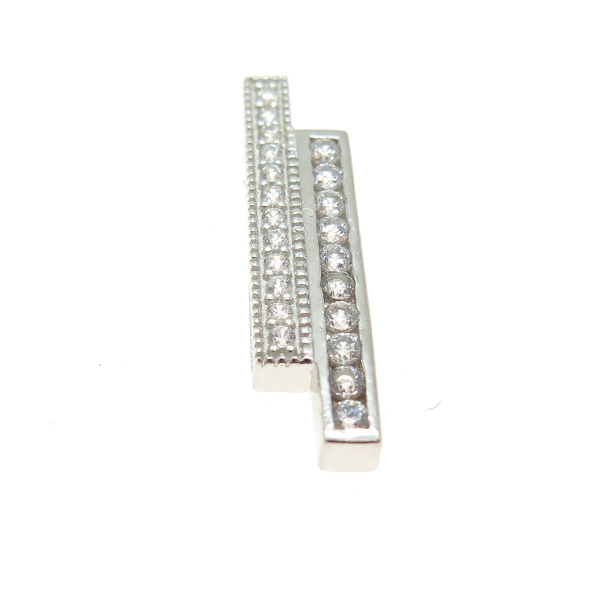 HAN 925 Sterling Silver Round-Cut C Z Multi-Bar Slide Pendant