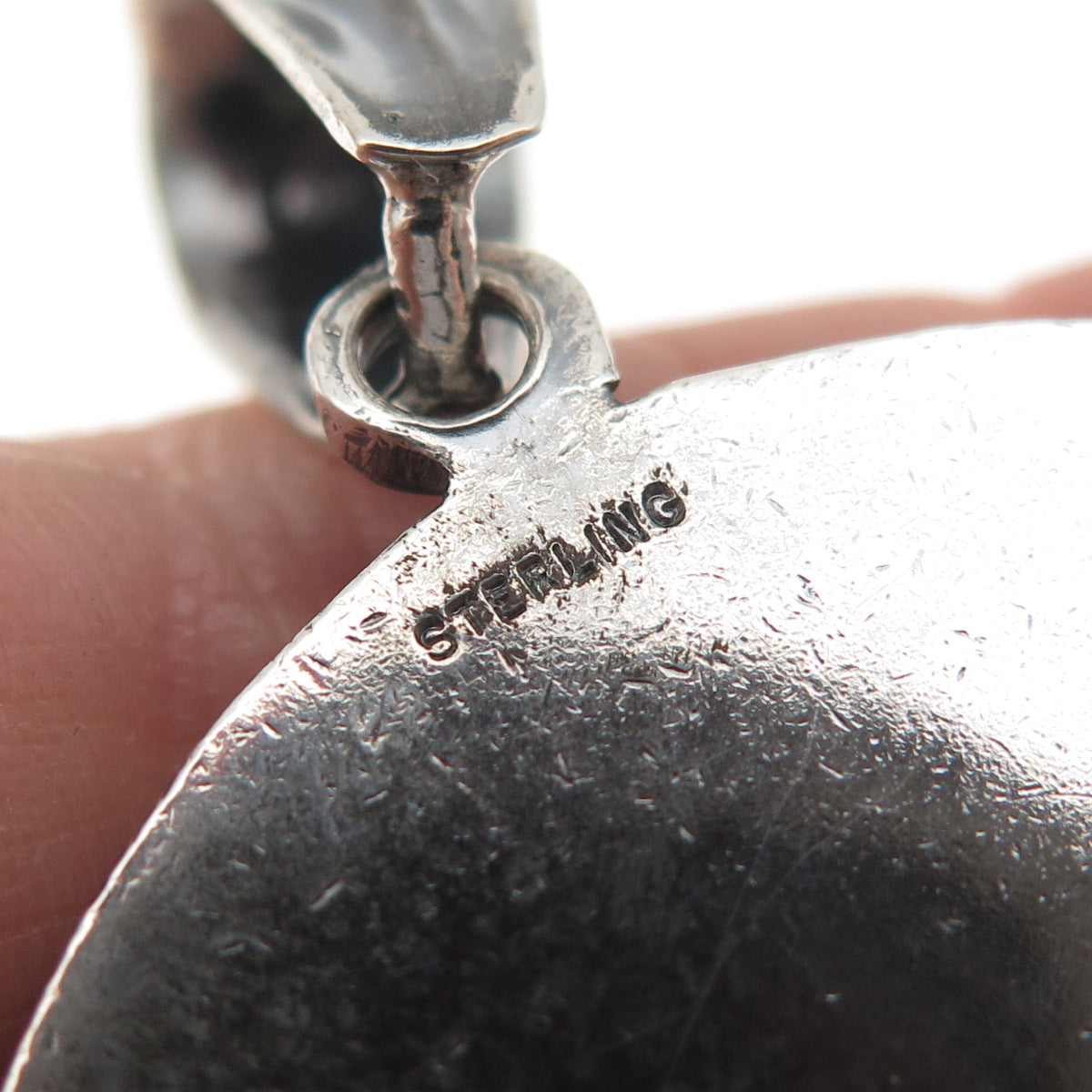 925 Sterling Silver Vintage St. Mary & Baby Jesus Oxidized Large Medal Pendant