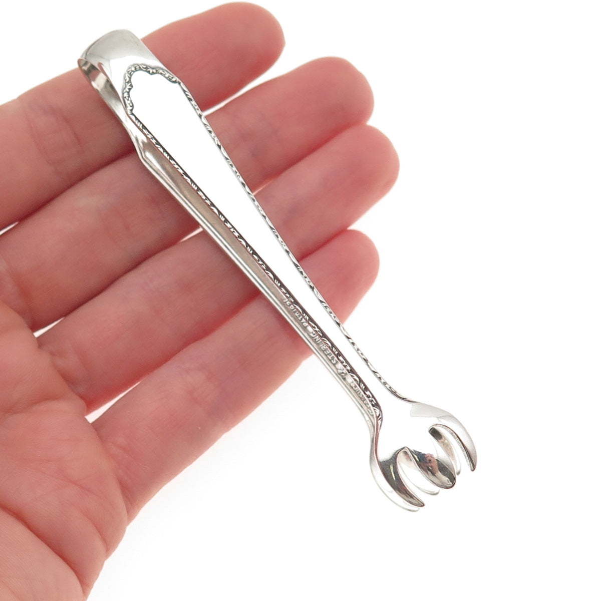Lunt 925 Sterling Silver Antique Art Deco 1921 Treasure Sugar Tongs