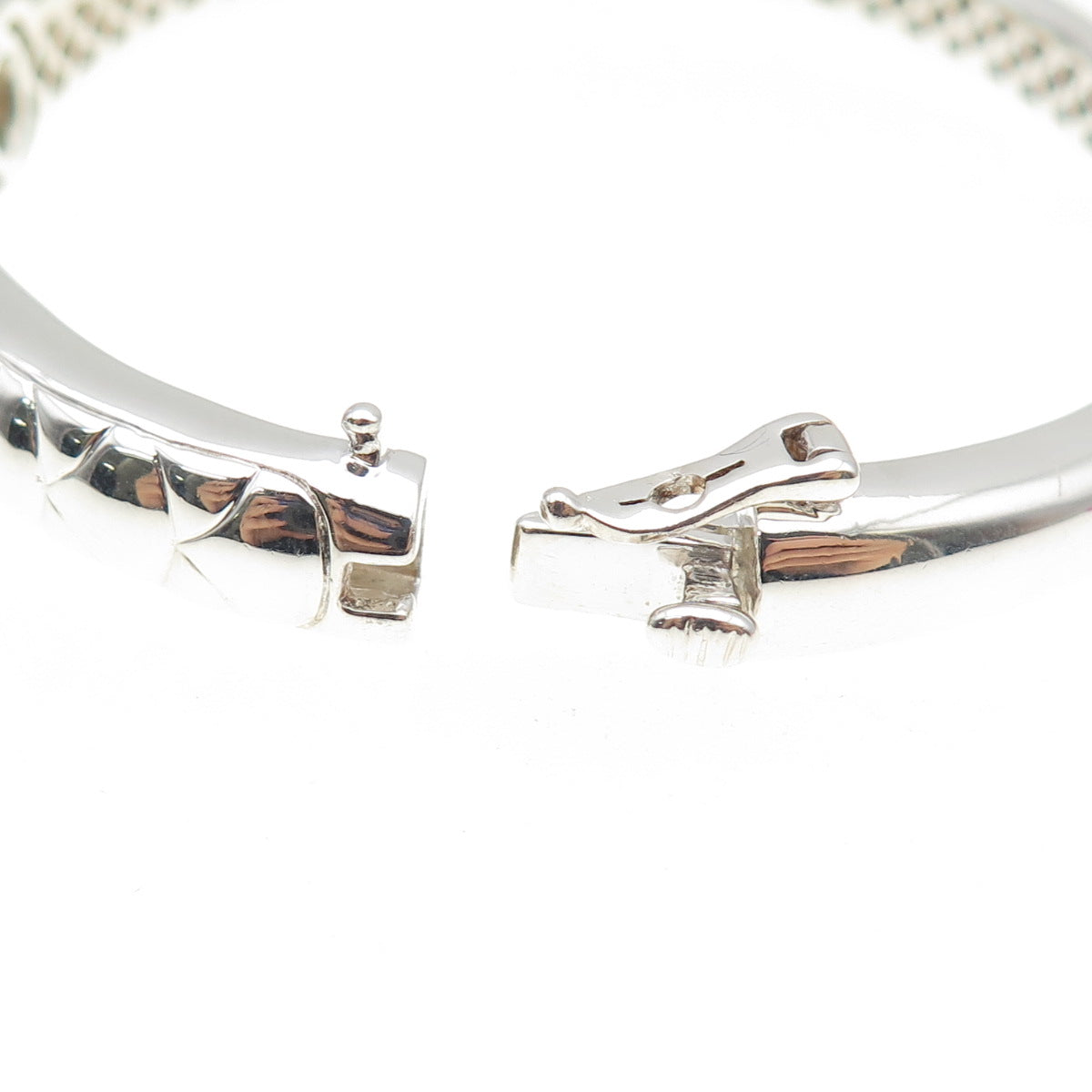 Lorenzo 925 Sterling Silver 18K Gold Vintage Real Green Amethyst Bracelet 6.75"