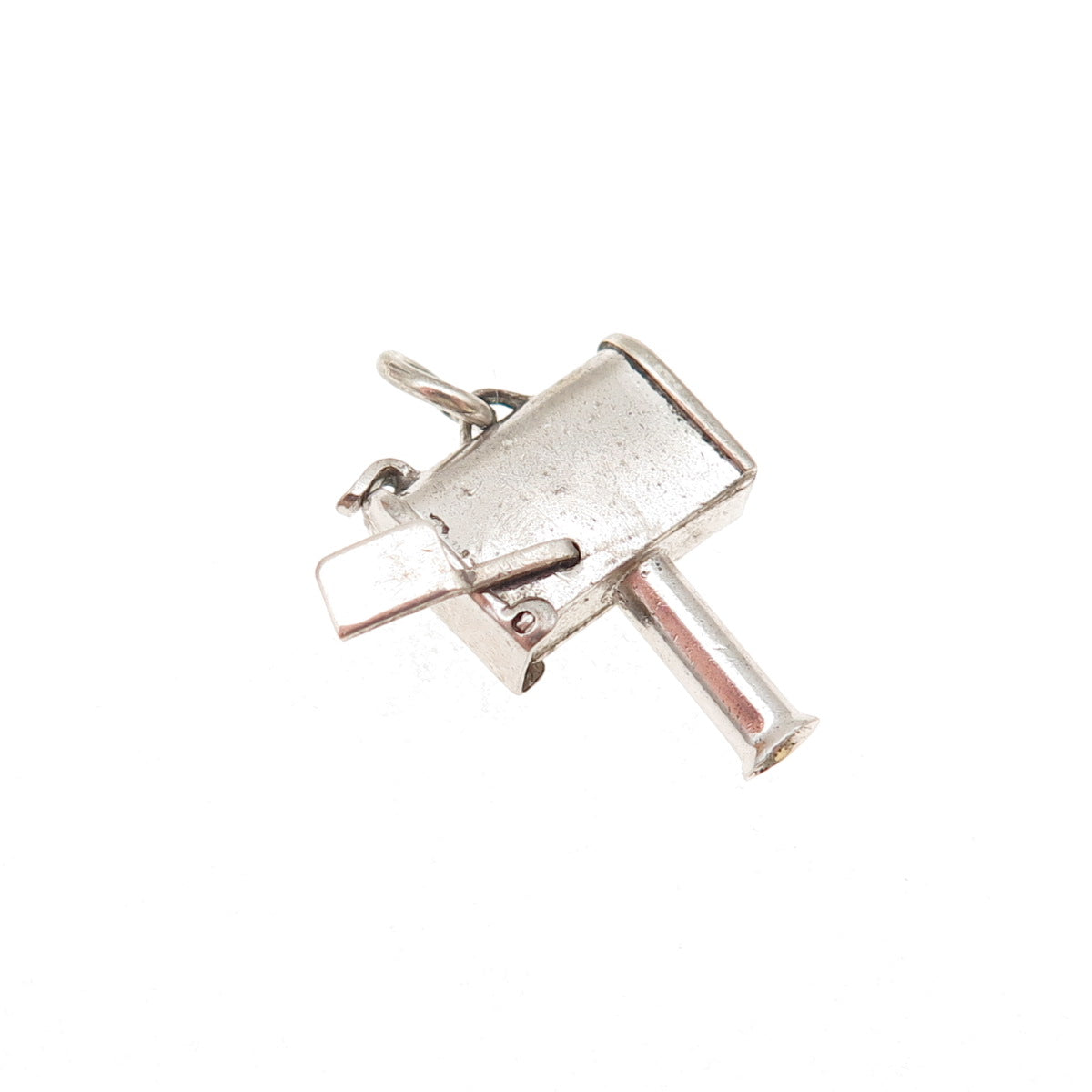 925 Sterling Silver Antique Art Deco Mailbox 3D Mini Open Charm Pendant