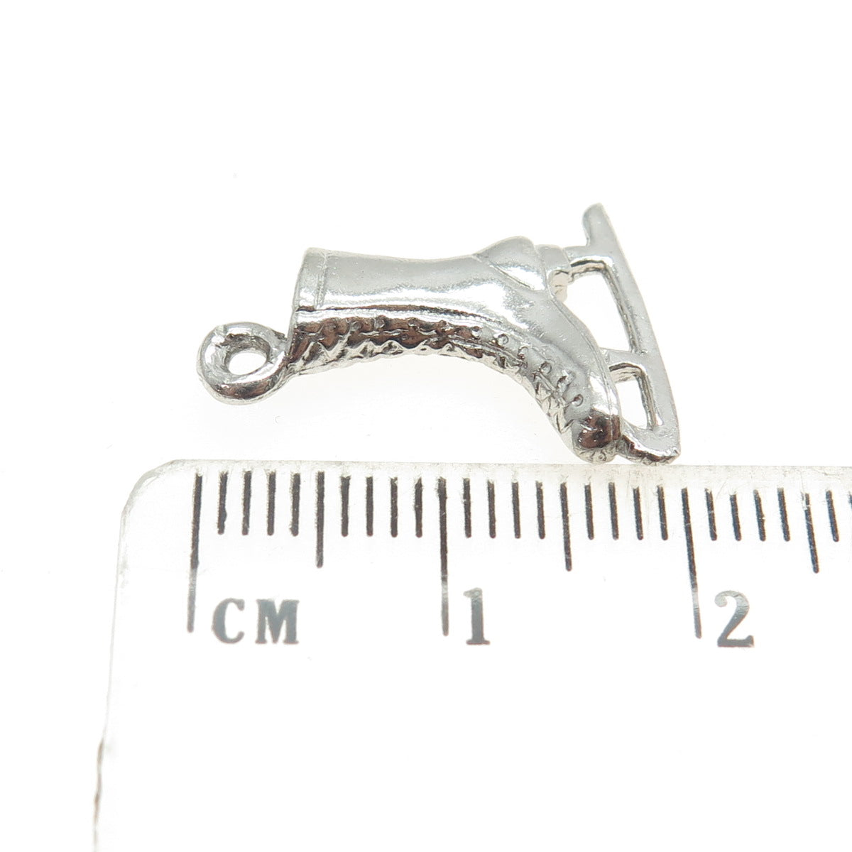 925 Sterling Silver Vintage Ice Skating Shoe 3D Charm Pendant