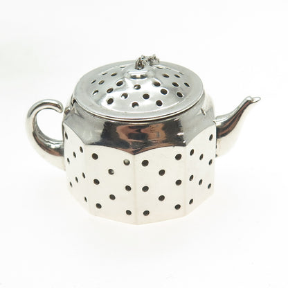 AMCRAFT Attleboro Mass 925 Sterling Silver Antique Teapot Tea Diffuser Strainer
