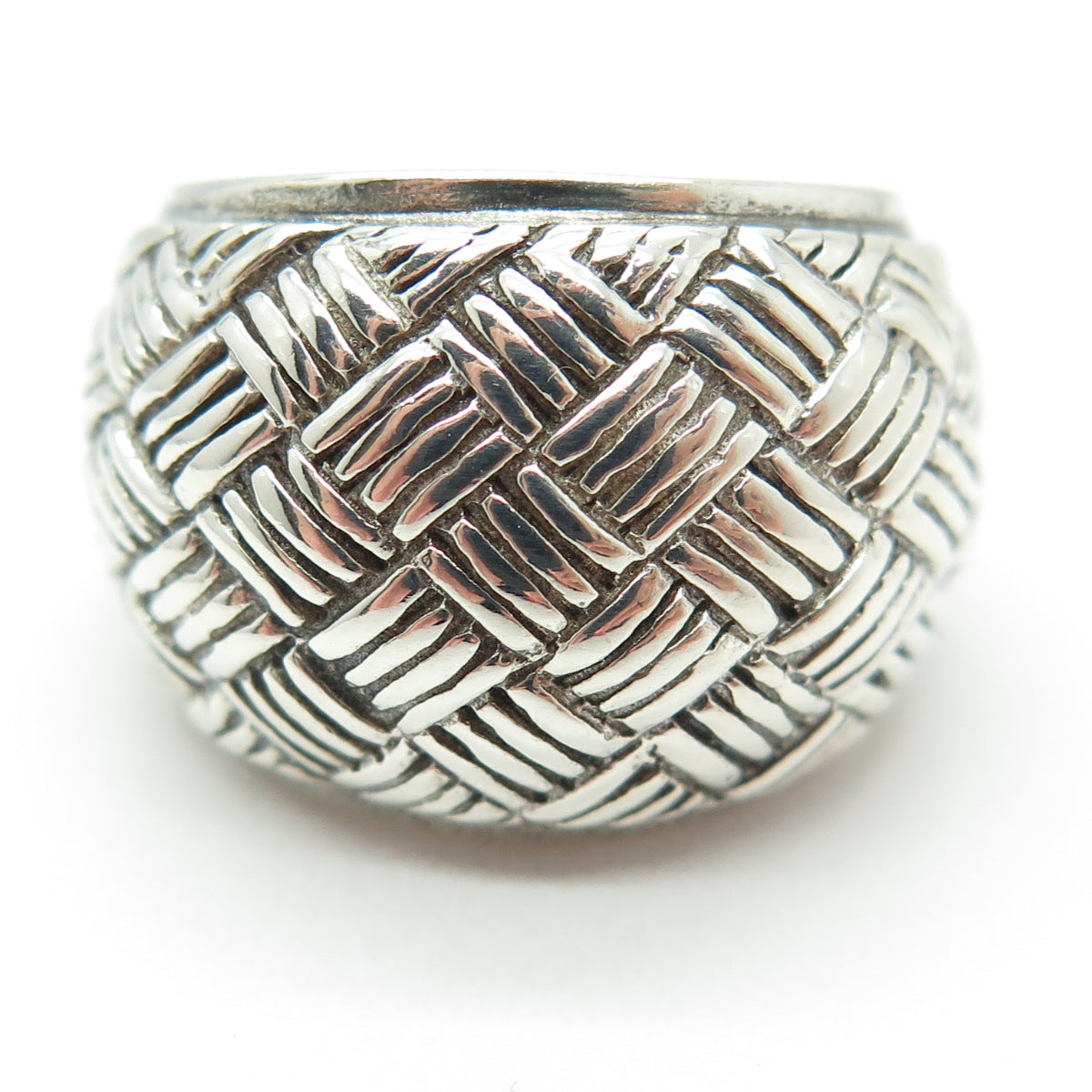 CHATEAU D'ARGENT 925 Sterling Silver Vintage Braided Pattern Dome Ring Size 7.5