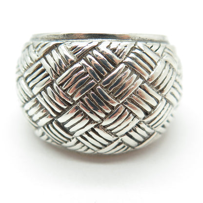 CHATEAU D'ARGENT 925 Sterling Silver Vintage Braided Pattern Dome Ring Size 7.5