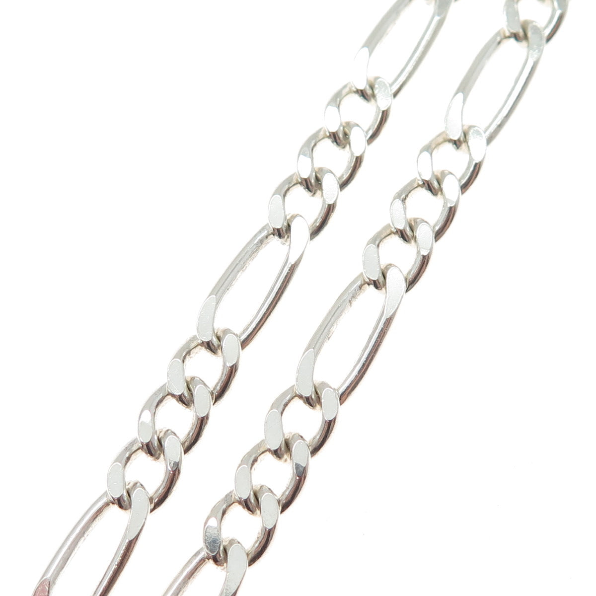 925 Sterling Silver Vintage Italy Figaro Chain Necklace 24"
