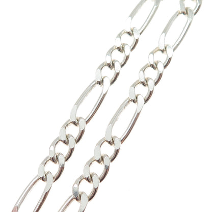 925 Sterling Silver Vintage Italy Figaro Chain Necklace 24"