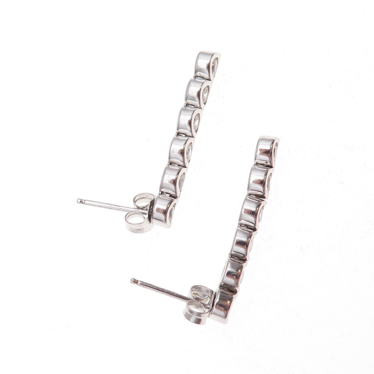925 Sterling Silver Round-Cut C Z Dangle Earrings