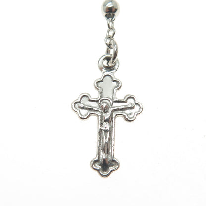 925 Sterling Silver Italy Crucifix Cross Religious Rosary Chain 24"