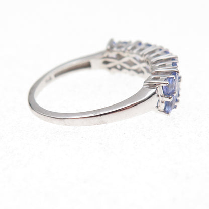 Chuck Clemency 925 Sterling Silver Real Multi-Cut Tanzanite Ring Size 8.25