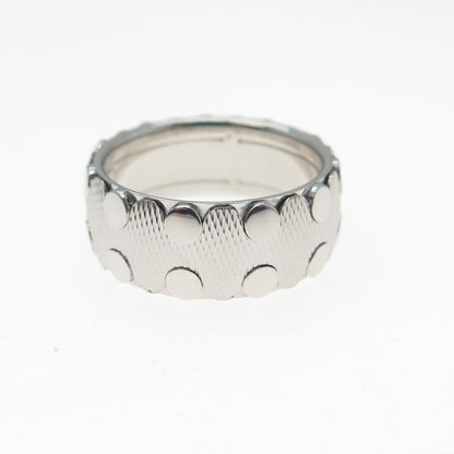 NEOS 925 Sterling Silver Textured Dotted Band Ring Size 7.75